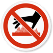Burn Hazard/Hot Surface Underneath Symbol, ISO Prohibition Label