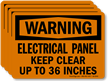 Electrical Panel Keep Clear Up To 36 Inches Label
