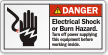 Electrical Shock Or Burn Hazard ANSI Label