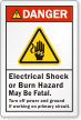 Electrical Shock Burn Hazard, May Be Fatal Label