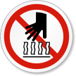 Hot Surface Do Not Touch ISO Prohibition Label