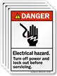 Turn Off Power, Lock Out Before Servicing Label