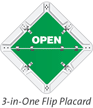 Closed, Be Right Back, Open Flip Placards