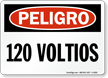 Spanish 120 Voltios OSHA Peligro Sign