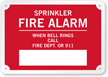 Custom Fire Sprinkler Alarm Sign