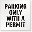 Permit Parking Only Stencil