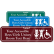 Accessible Boys Girls Unisex Room Custom Sign
