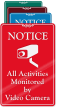 Activities Monitored By Video Camera ShowCase Wall Sign