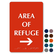 Area Of Refuge TactileTouch Braille Arrow Sign