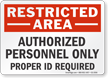 Authorized Personnel Only Restricted Area Sign