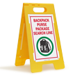 Backpack Purse Package Search FloorBoss Sign