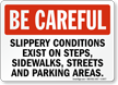 Be Careful Slippery Conditions Sign