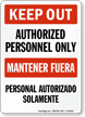 Bilingual Keep Out / Mantener Fuera Sign