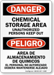Bilingual Chemical Storage Area Sign
