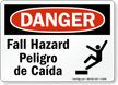 OSHA Bilingual Fall Hazard Risco De Queda Sign