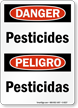 Bilingual Danger Pesticides Sign