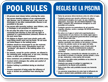 Bilingual Pool Area Rules Sign