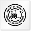 Bilingual Watch For Forklifts Stencil