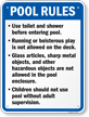 Pool Rules Sign for California