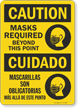 Caution Masks Required Beyond This Point Bilingual SpanishFace Mask Safety Sign
