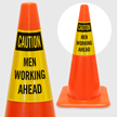 Caution Men Working Ahead Cone Collar