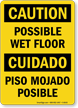 Caution Wet Floor Bilingual Sign