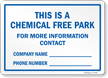 Chemical Free Park Write On Information Sign