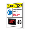 Ear Protection Required Decibel Meter Sign