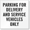 Delivery and Service Vehicles Parking Only Stencil