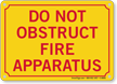 Do Not Obstruct Fire Apparatus Sprinkler Sign