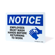 Notice Employees Must Wash Hands Sign