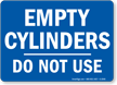 Empty Cylinders Sign