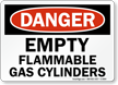 OSHA Danger   Empty Flammable Gas Cylinders Sign