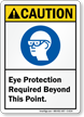Eye Protection Required Beyond This Point Sign