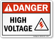 Danger (ANSI) High Voltage Sign