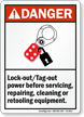 Lockout Tagout Power Before Repairing Retooling Equipment Sign