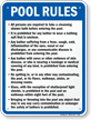 Pool Rules Sign for Massachusetts