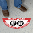 Must Wear Hair Beard Nets And Gloves Floor Sign