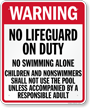 Pennsylvania No Lifeguard On Duty Sign