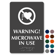 Microwave In Use No Pacemaker Symbol Braille Sign