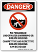 No Prolonged Underwater Swimming Pool Sign