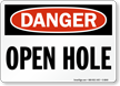 Danger Open Hole Sign