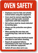 Oven Safety Guidelines Sign