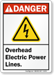 Overhead Electric Power Lines Sign