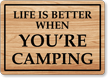 Personalized Camping Sign With Wood Background