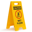Caution Wet Floor W/Graphic Fold Ups® Floor Sign