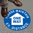 Please Maintain 6ft Distance Floor Sign