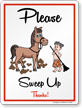 Please Sweep Up Horse Safety Sign