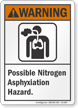Possible Nitrogen Asphyxiation Hazard ANSI Warning Sign