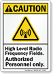 Caution (ANSI) High Radio Frequency Fields Sign